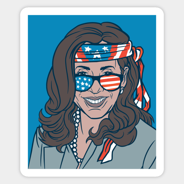 Funny VP Kamala Harris 4th of July Merica Sticker by SLAG_Creative